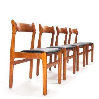 Set van 4 Burchardt-Nielsen Mid-Century Deense eettafel stoelen