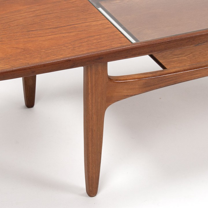 Mid-Century Gplan salontafel in teak met glas