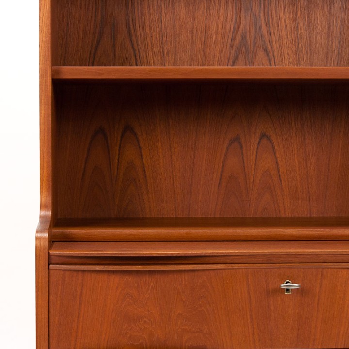 Mid-century teak bookcase/secretary chest from Denmark