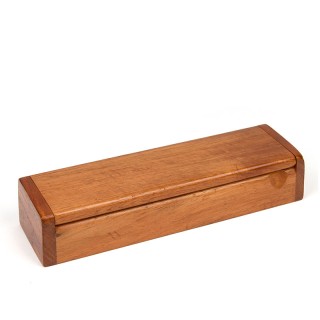 Vintage teakhouten pennenbak/ doosje