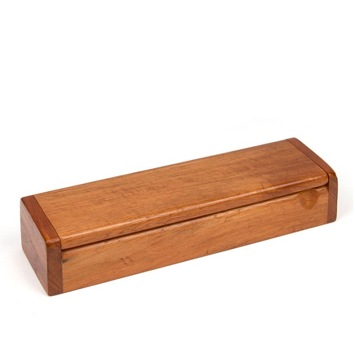 Vintage teakhouten pennenbak/ doosje