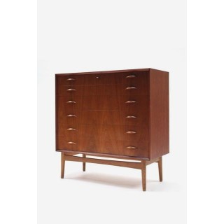 Ladenkast in teakhout uit Scandinavie - Retro Studio