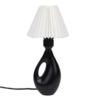 Deense Mid-Century zwart tafellampje van keramiek