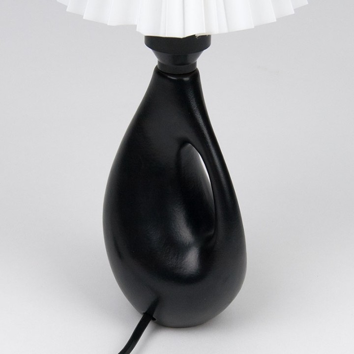 Danish Mid-Century black ceramic table lamp