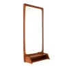 Mid-century Danish teak mirror with an open shelf