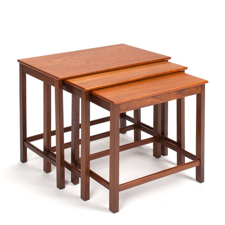 Danish teak set of 3 Mid-Century nesting tables