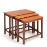 Deense teakhouten set van 3 Mid-Century nesttafels