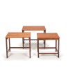 Deense teakhouten set van 3 Mid-Century nesttafels