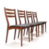 Teakhouten set Mid-Century stoelen met hoge rugleuning