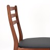 Set of Mid-Century teak chairs with high backrests