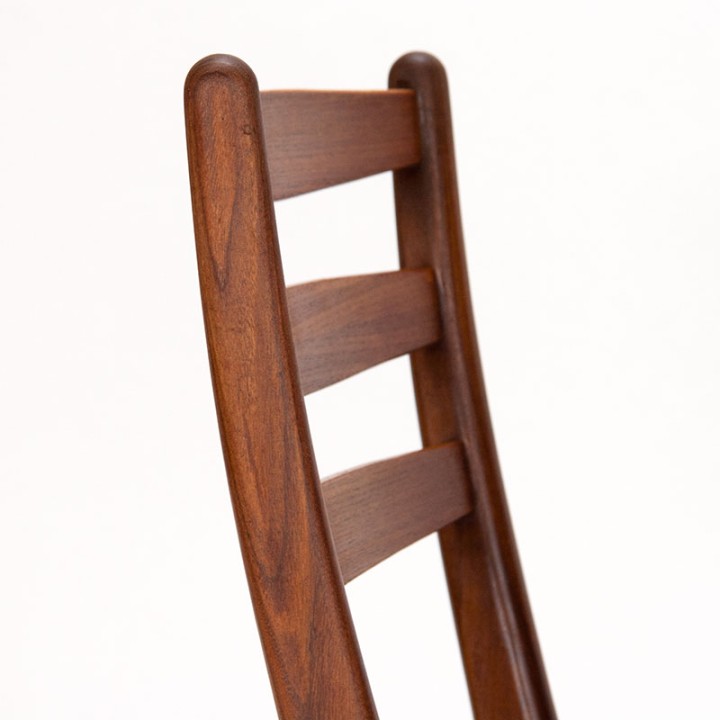 Teakhouten set Mid-Century stoelen met hoge rugleuning