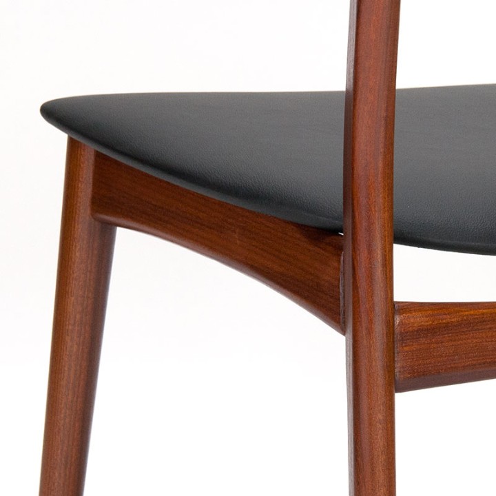 Teakhouten set Mid-Century stoelen met hoge rugleuning