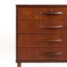 Mid-century teak chest of drawers with 4 spacious drawers