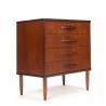 Mid-Century teakhouten ladekast met 4 ruime lades