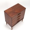 Mid-Century teakhouten ladekast met 4 ruime lades