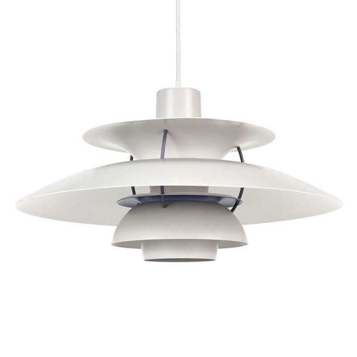 White early-model Poul Henningsen PH 5 pendant lamp