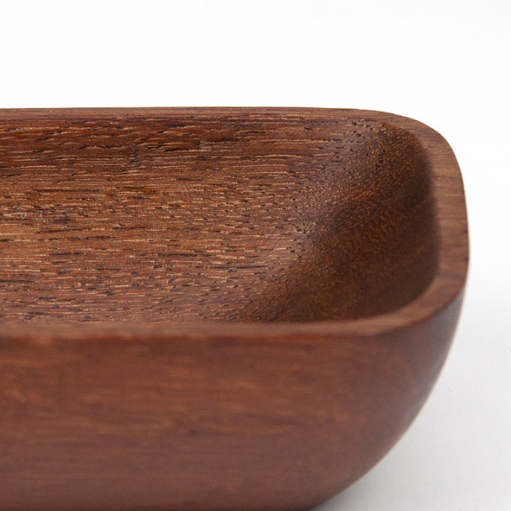 Small rectangular teak bowl