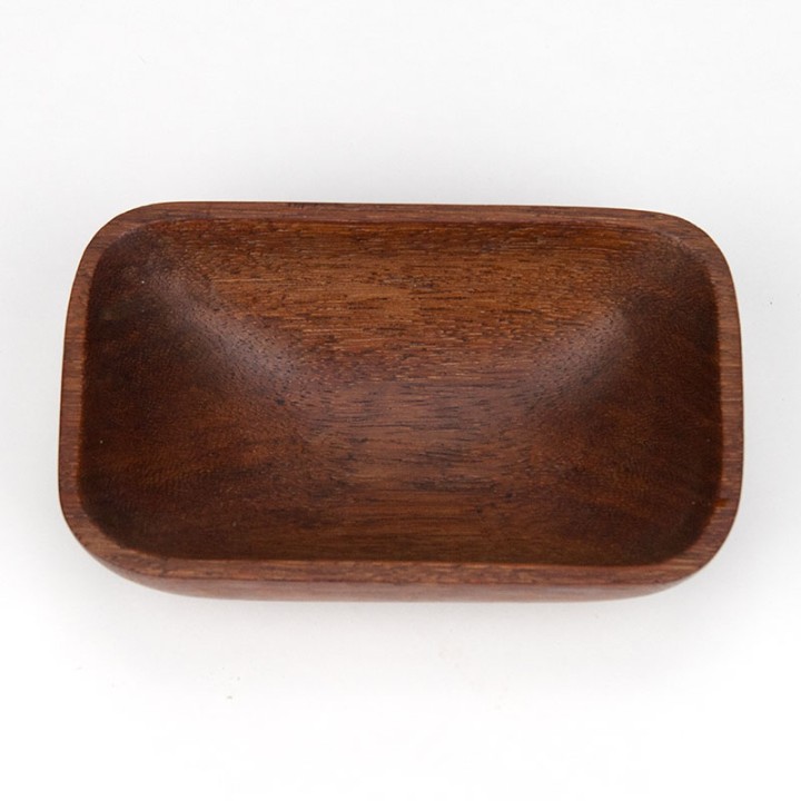 Small rectangular teak bowl