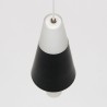Mid-century opaline glass pendant lamp with black metal detail