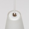 Mid-century opaline glass pendant lamp with black metal detail