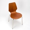 Danish vintage school chair in teak and chrome