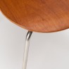 Deense vintage schoolstoel in teak met chrome