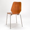 Deense vintage schoolstoel in teak met chrome