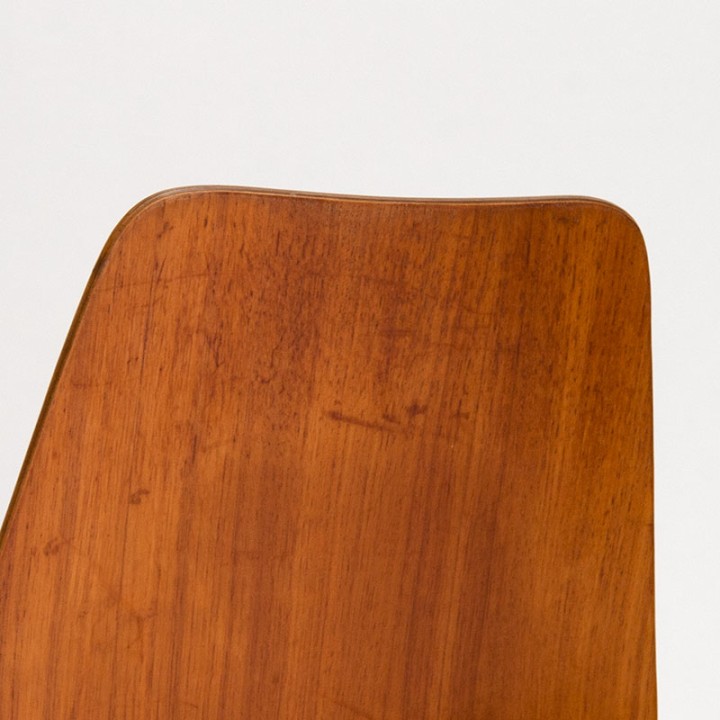 Danish vintage school chair in teak and chrome