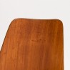 Deense vintage schoolstoel in teak met chrome