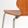 Deense vintage schoolstoel in teak met chrome