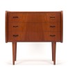 Teakhouten vintage Deense ladekast met ronde vorm