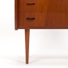 Teakhouten vintage Deense ladekast met ronde vorm