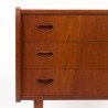 Teakhouten vintage Deense ladekast met ronde vorm