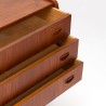 Teakhouten vintage Deense ladekast met ronde vorm