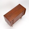 Vintage Danish teak chest of drawers with a rounded shape