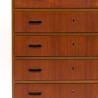 Deense vintage ladekast met 6 lades met slotjes