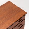 Deense vintage ladekast met 6 lades met slotjes