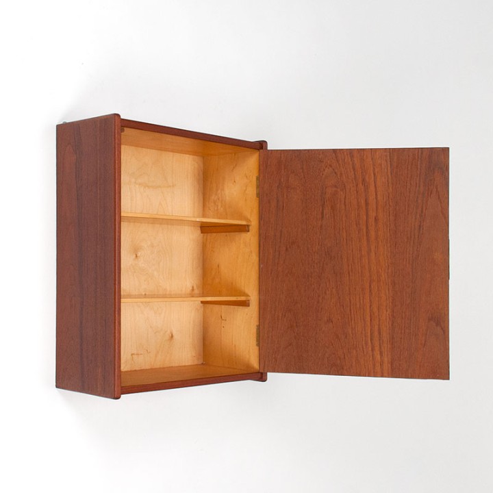 Mid-century teak small wall cabinet / medicine cabinet