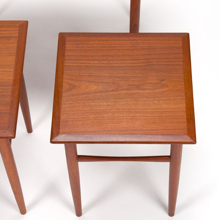 Set Deense Mid-Century nesttafels in teak