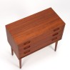 Small sleek Danish vintage teak chest of drawers