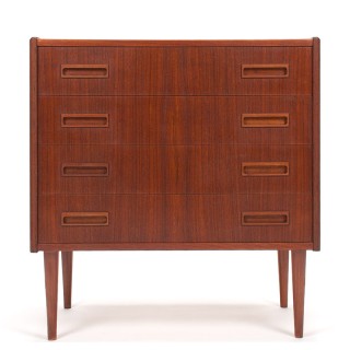 Deense P. Westergaard teakhouten Mid-Century ladekast