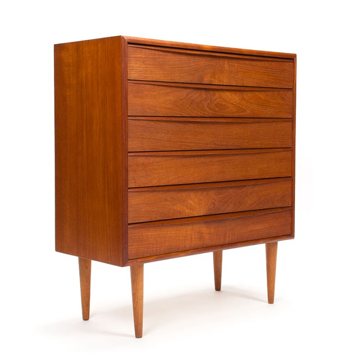 Mid-Century Deense ladekast met lange handgreep