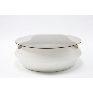 Round coffee table with smoked glass top - Retro Studio