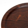 Large round Mid-Century rosewood serving tray