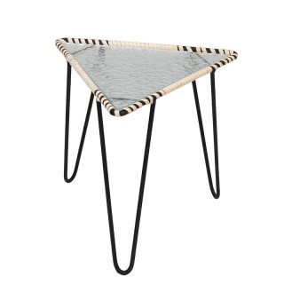 1950s vintage plant stand with a glass top