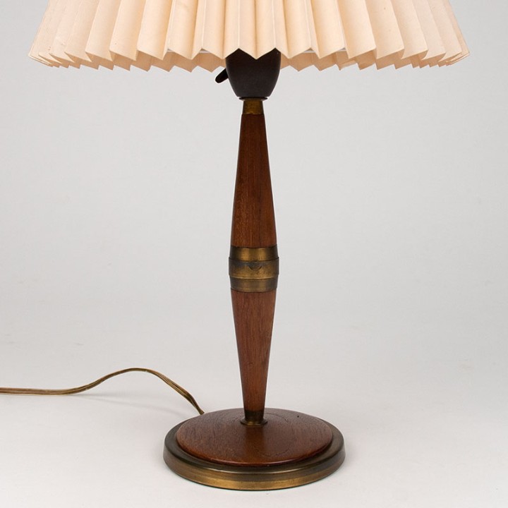 Danish Mid-Century table lamp with pleated shade