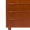 Vintage Deense ladekast in teakhout met stijlvolle handgreep