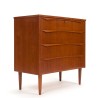 Vintage Deense ladekast in teakhout met stijlvolle handgreep