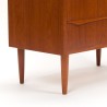 Vintage Deense ladekast in teakhout met stijlvolle handgreep