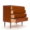 Vintage Deense ladekast in teakhout met stijlvolle handgreep